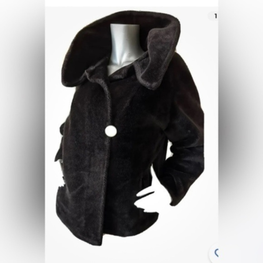 Vintage 60’s Faux Fur Pea Coat S
